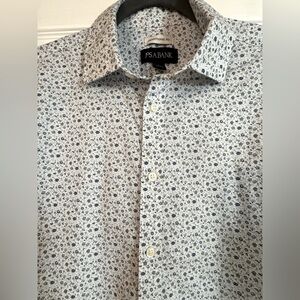 Jos. A. Bank White Shirt with Navy Floral Print